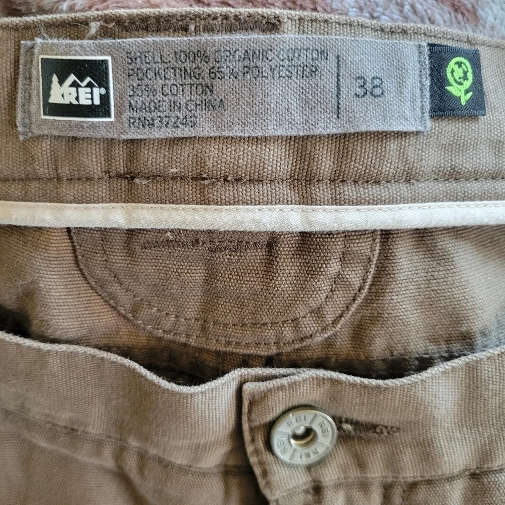 REI Organic Cotton Shorts Chino Brown Large 38